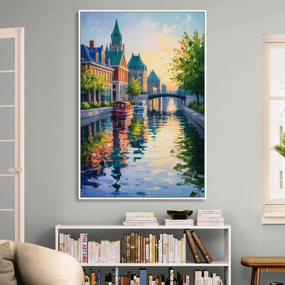 Rideau Canal Reflections Sitting Room - White Canvas Wall Art