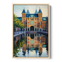 Rijksmuseum Reflections - Oak Framed Canvas Wall Art - Front