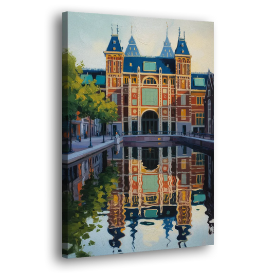 Rijksmuseum Reflections Side - Canvas Wall Art