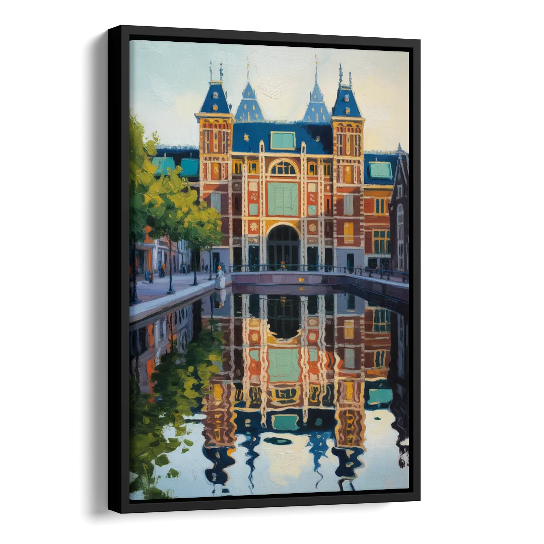 Rijksmuseum Reflections Side - Black Canvas Wall Art