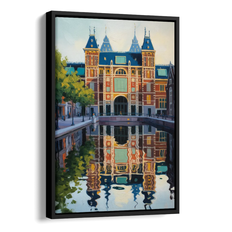Rijksmuseum Reflections Side - Black Canvas Wall Art