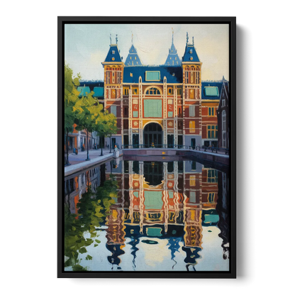 Rijksmuseum Reflections Front - Black Canvas Wall Art