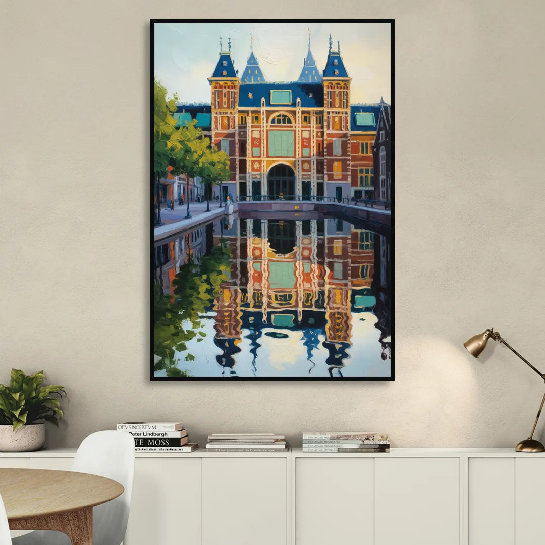 Rijksmuseum Reflections Sitting Room - Black Canvas Wall Art