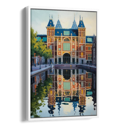 Rijksmuseum Reflections Side - White Canvas Wall Art