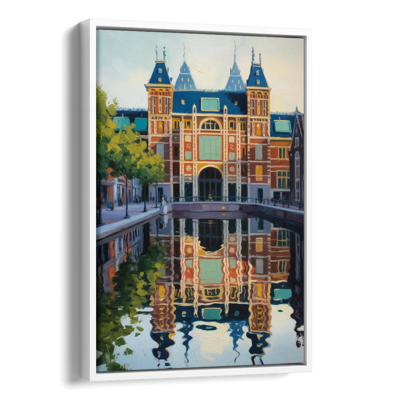 Rijksmuseum Reflections Side - White Canvas Wall Art