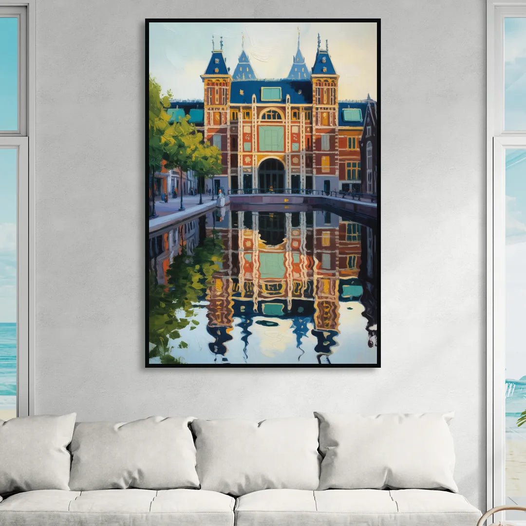Rijksmuseum Reflections Living Room - Black Canvas Wall Art