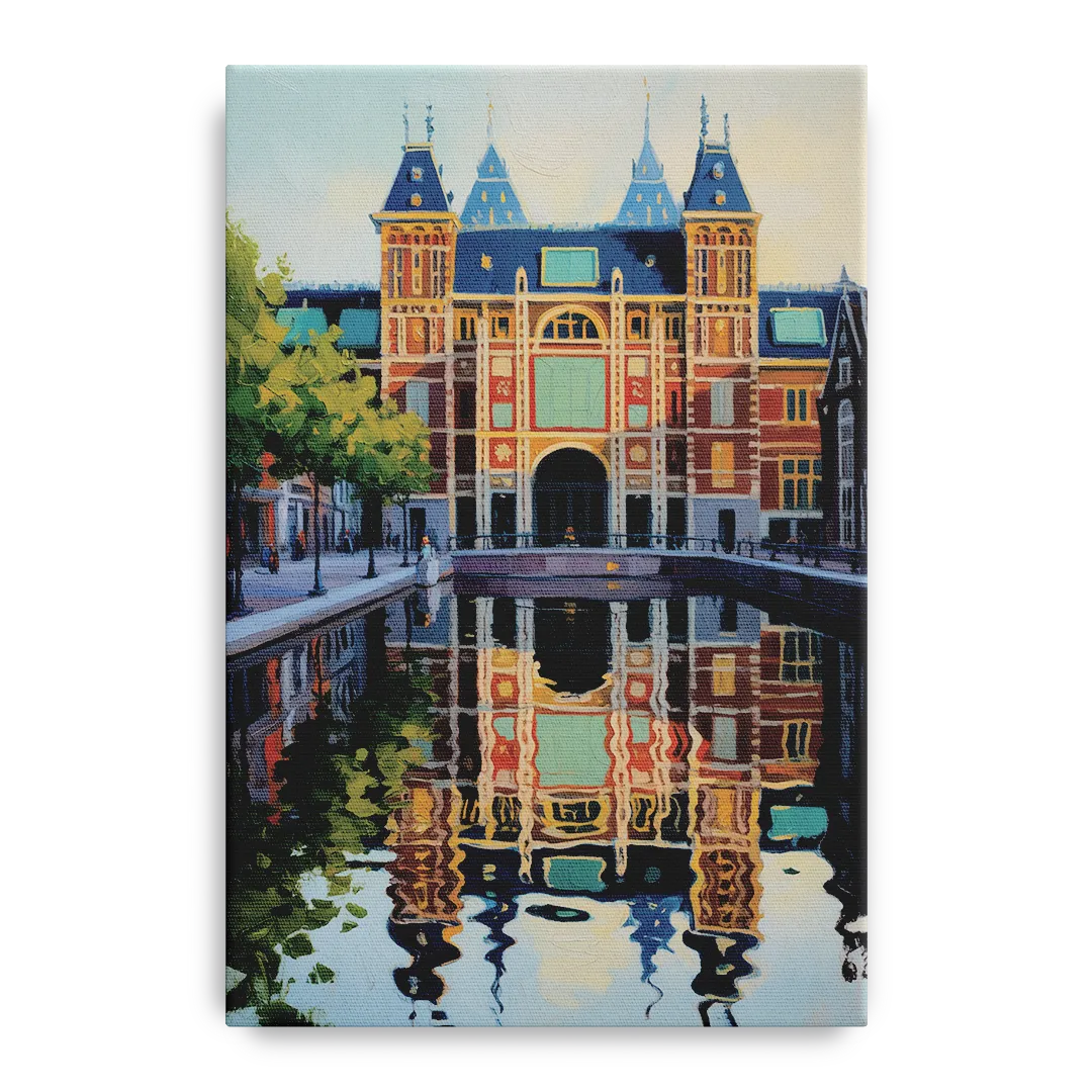 Rijksmuseum Reflections Front - Canvas Wall Art
