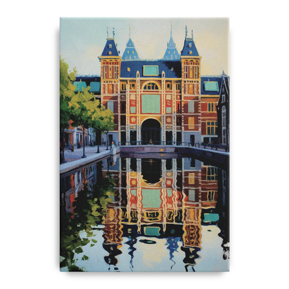 Rijksmuseum Reflections Front - Canvas Wall Art