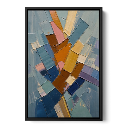 Rising Amber Planes for the Modern Office - Black Framed Canvas Wall Art - Front