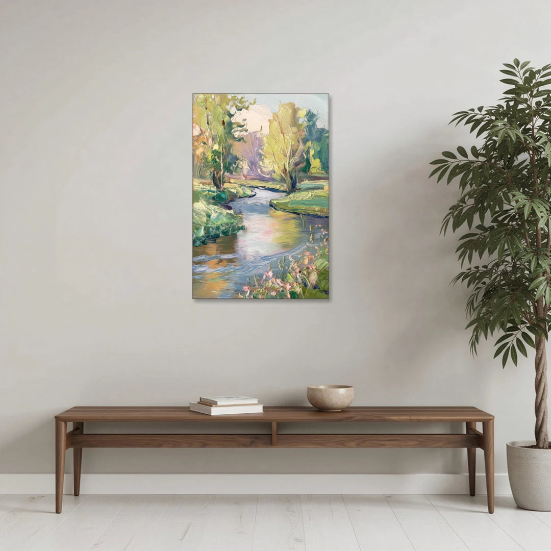 Riverside Artistic Riverfront - Canvas Wall Art - Coffee Table - 24x36