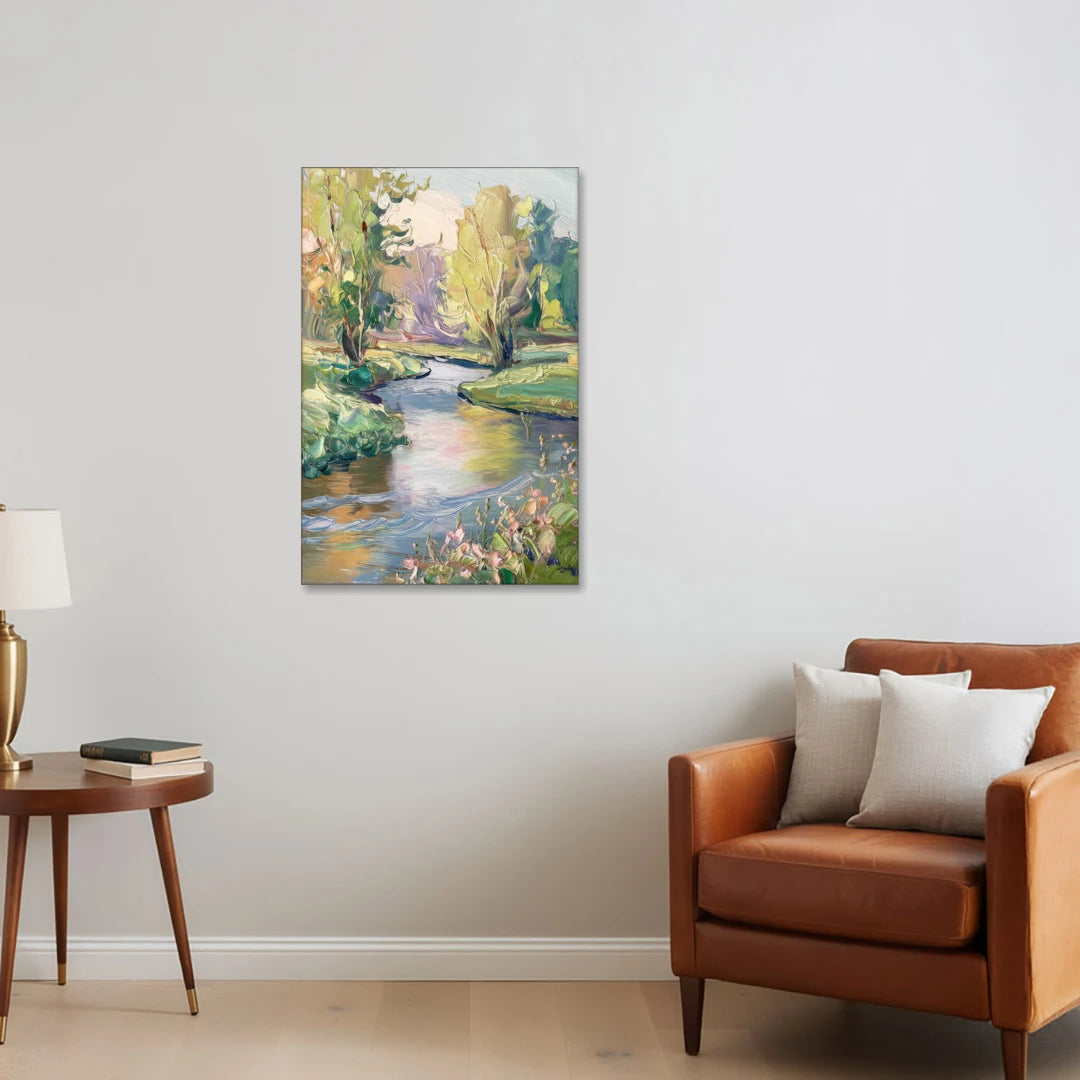 Riverside Artistic Riverfront - Canvas Wall Art - Sofa - 24x36