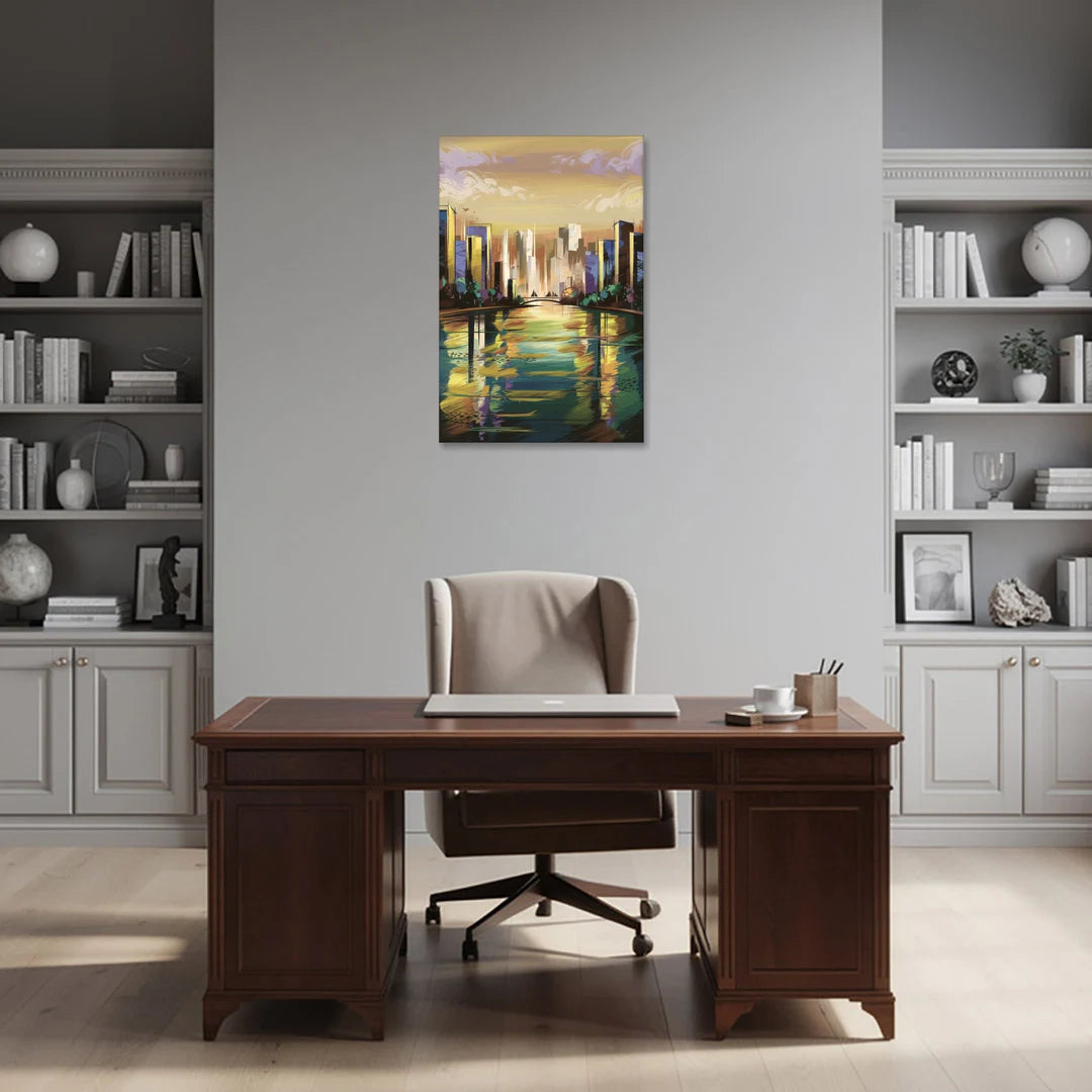 Riverside Downtown Skyline - Canvas Wall Art - Office - 24x36