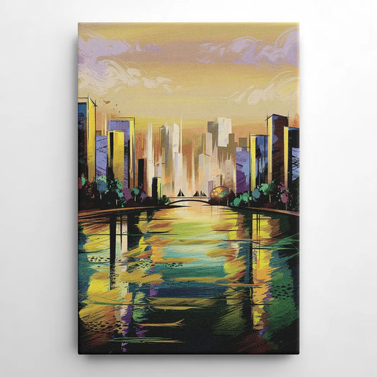 Riverside Downtown Skyline - Canvas Wall Art