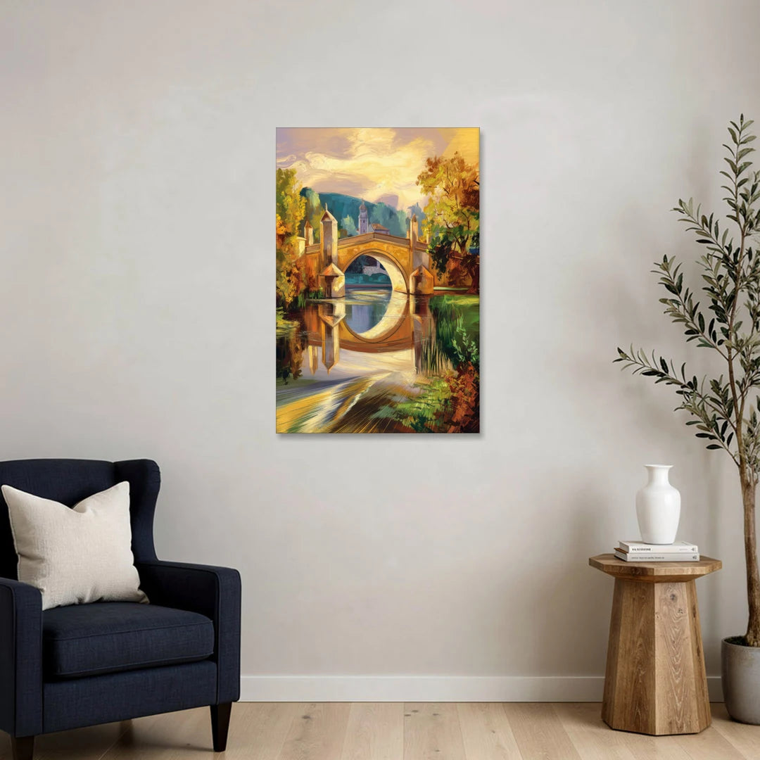 Riverside Historic Bridges - Canvas Wall Art - Sofa - 24x36