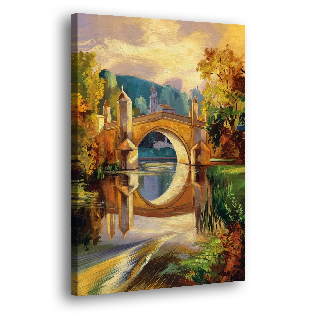 Riverside Historic Bridges Side - Canvas Wall Art