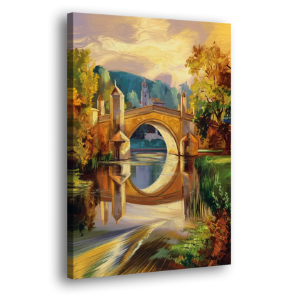 Riverside Historic Bridges Side - Canvas Wall Art