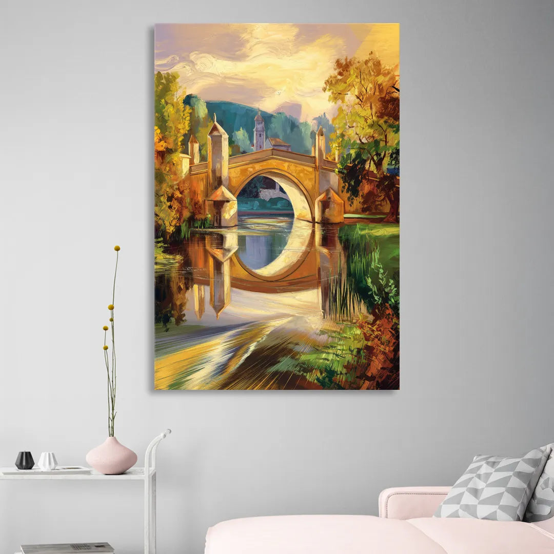 Riverside Historic Bridges Sitting Room - Canvas Wall Art