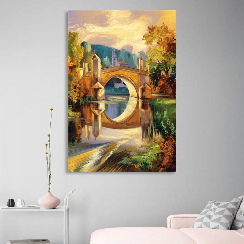 Riverside Historic Bridges Sitting Room - Canvas Wall Art