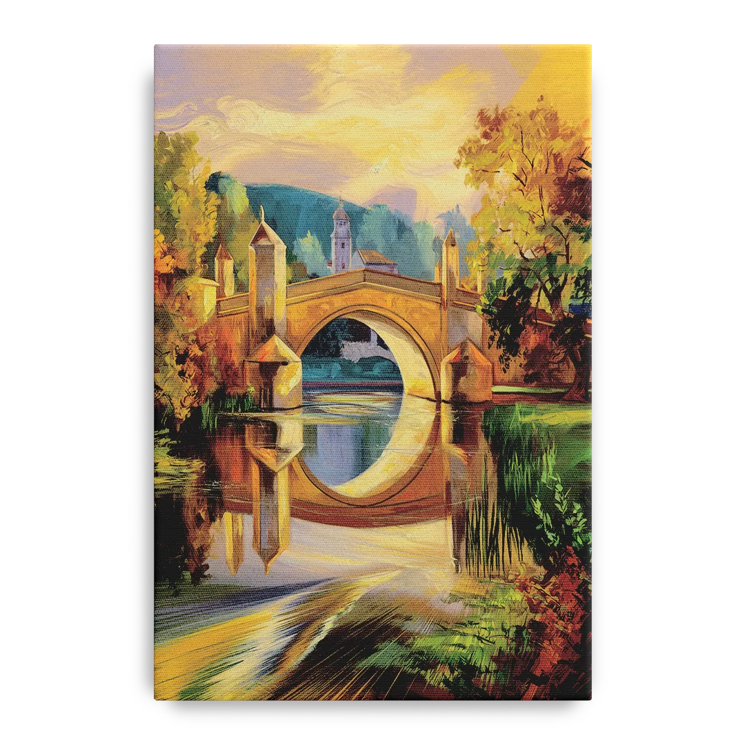 Riverside Historic Bridges Front - Canvas Wall Art