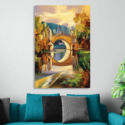 Riverside Historic Bridges Living Room - Canvas Wall Art
