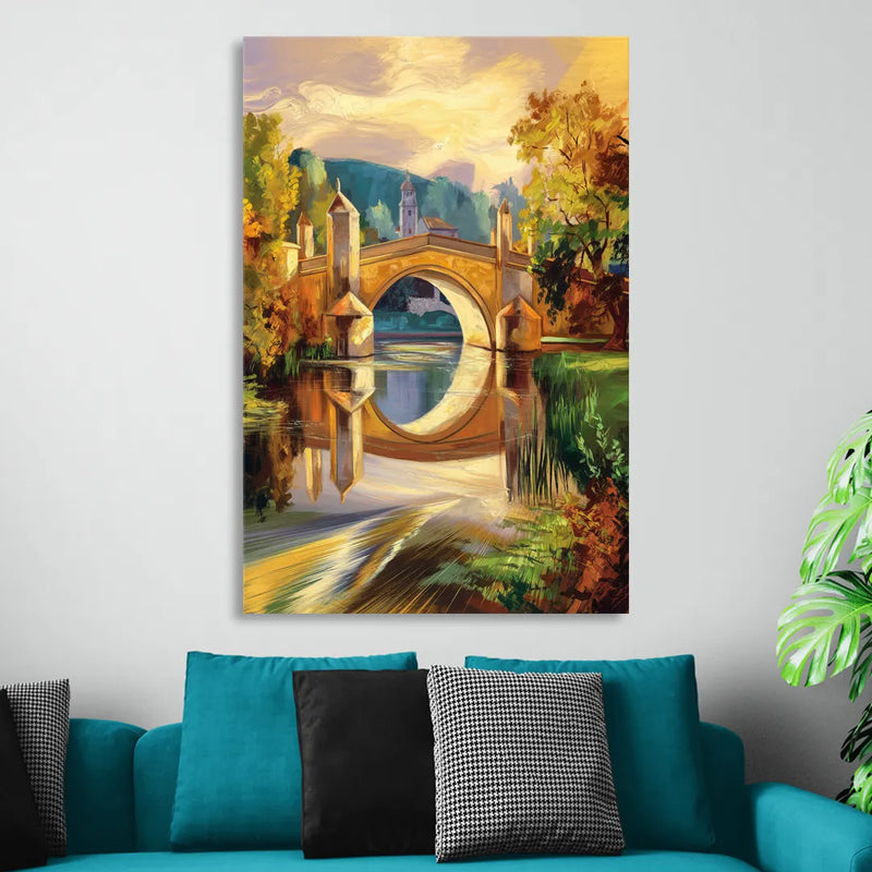 Riverside Historic Bridges Living Room - Canvas Wall Art