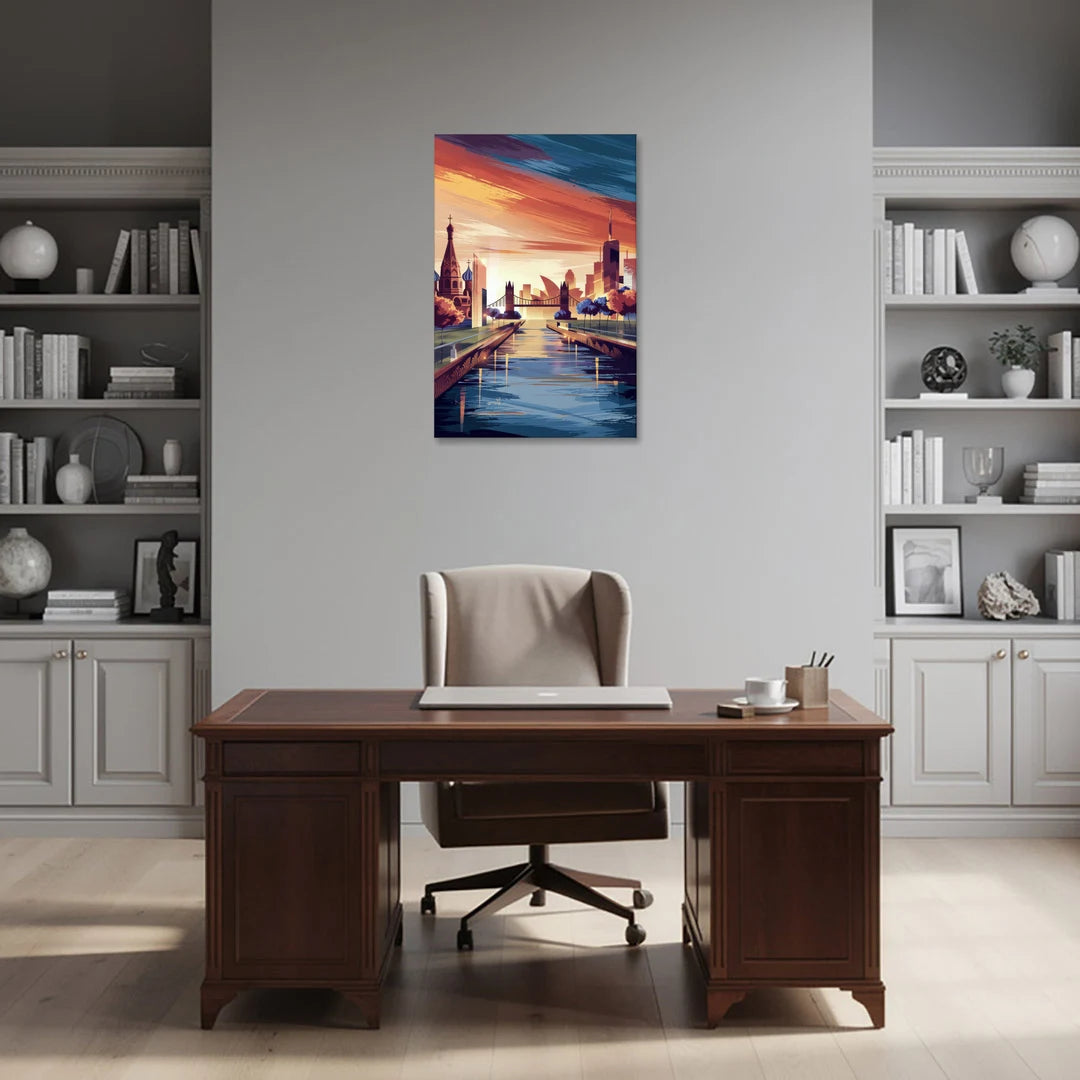 Riverside Iconic Landmarks - Canvas Wall Art - Office - 24x36