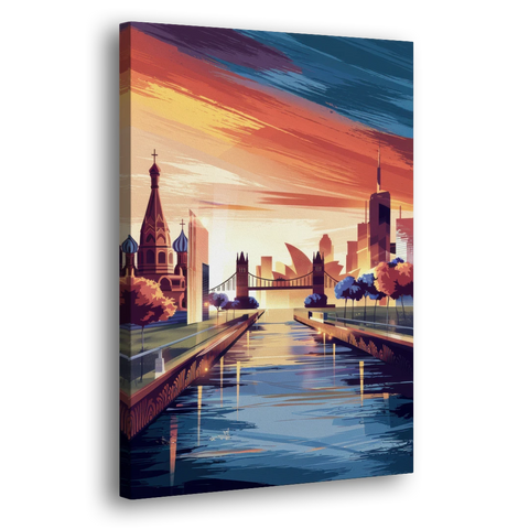 Riverside Iconic Landmarks - Canvas Wall Art - Side
