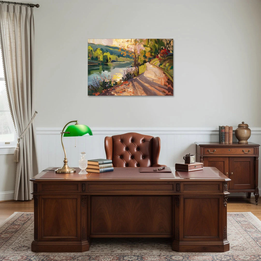 Riverside Nature Trails - Canvas Wall Art - Office - 36x24