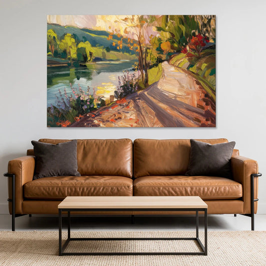 Riverside Nature Trails - Canvas Wall Art - Sofa - 60x40