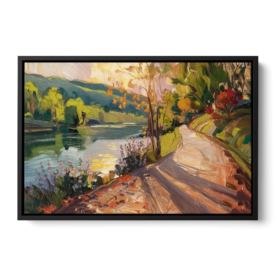 Riverside Nature Trails Front - Black Canvas Wall Art