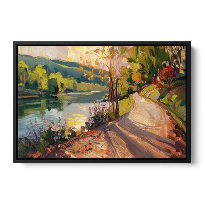 Riverside Nature Trails Front - Black Canvas Wall Art