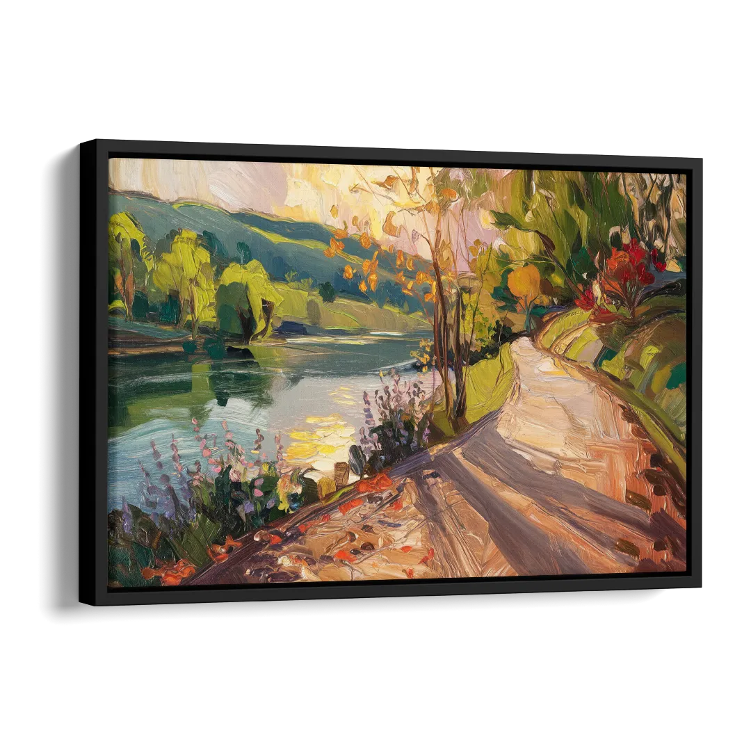 Riverside Nature Trails Side - Black Canvas Wall Art