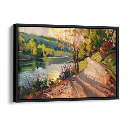 Riverside Nature Trails Side - Black Canvas Wall Art