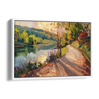 Riverside Nature Trails Side - White Canvas Wall Art
