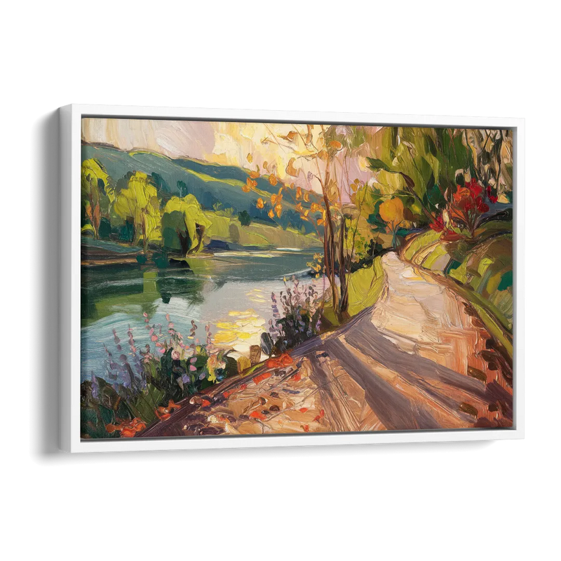 Riverside Nature Trails Side - White Canvas Wall Art