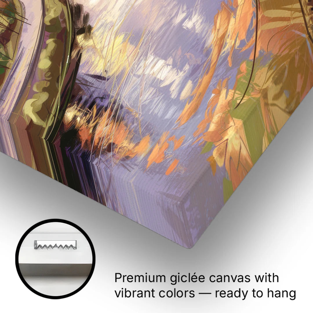 Riverside Urban Landscape - Canvas Wall Art - Gallery Wrap Corner