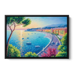 Riviera Reflections - Black Framed Canvas Wall Art - Front