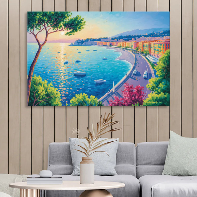 Riviera Reflections Living Room - Canvas Wall Art