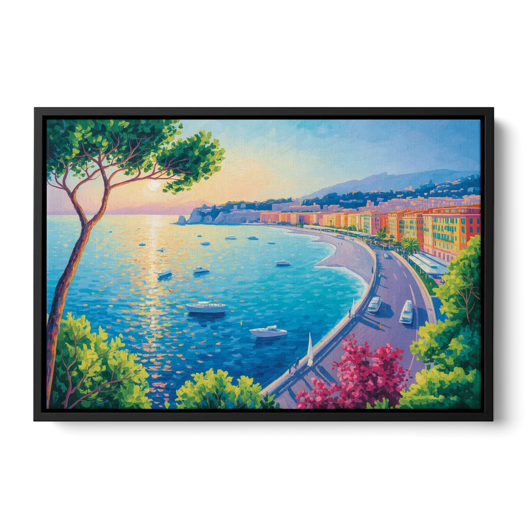 Riviera Reflections Front - Black Canvas Wall Art