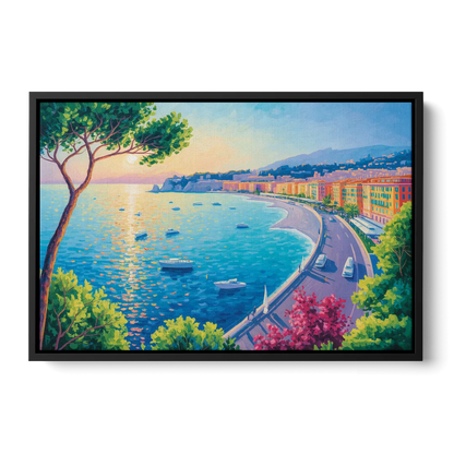 Riviera Reflections Front - Black Canvas Wall Art