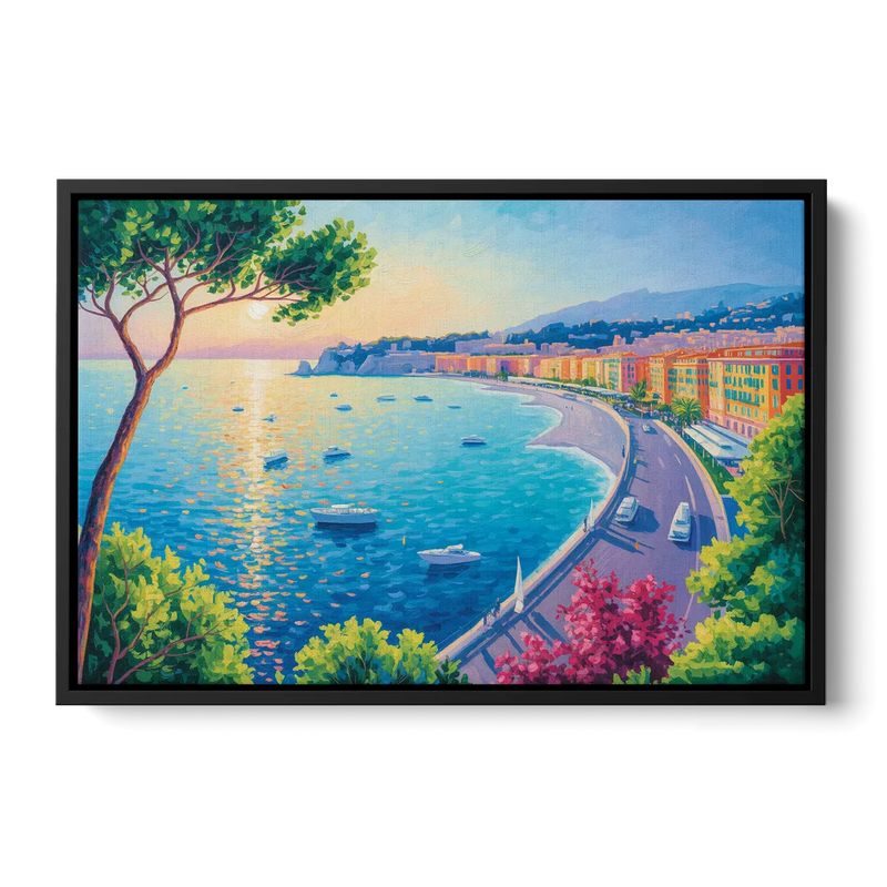 Riviera Reflections Front - Black Canvas Wall Art