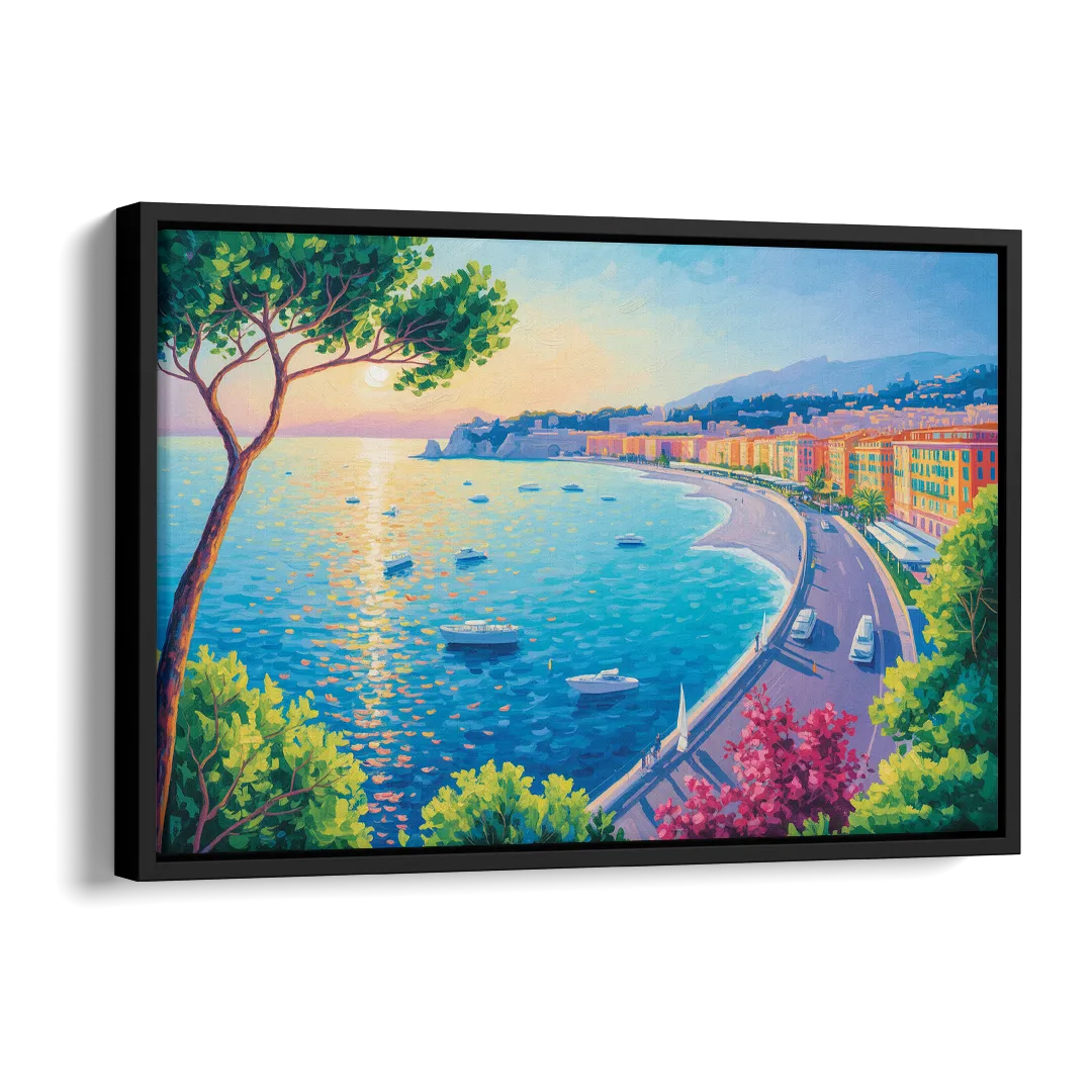 Riviera Reflections Side - Black Canvas Wall Art
