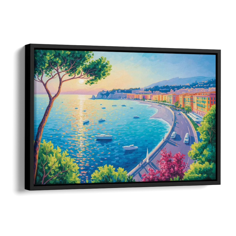 Riviera Reflections Side - Black Canvas Wall Art
