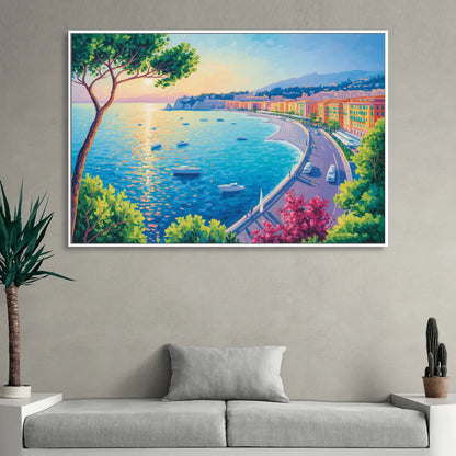 Riviera Reflections Sitting Room - White Canvas Wall Art