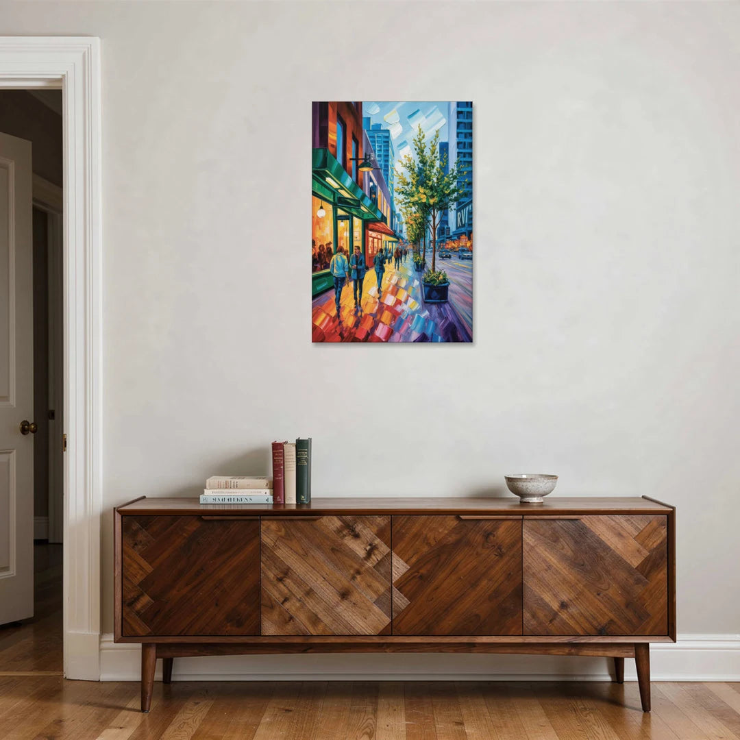 Robson Street Vancouver - Canvas Wall Art - Coffee Table - 24x36