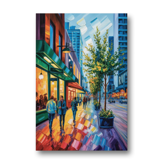 Robson Street Vancouver - Canvas Wall Art - Front