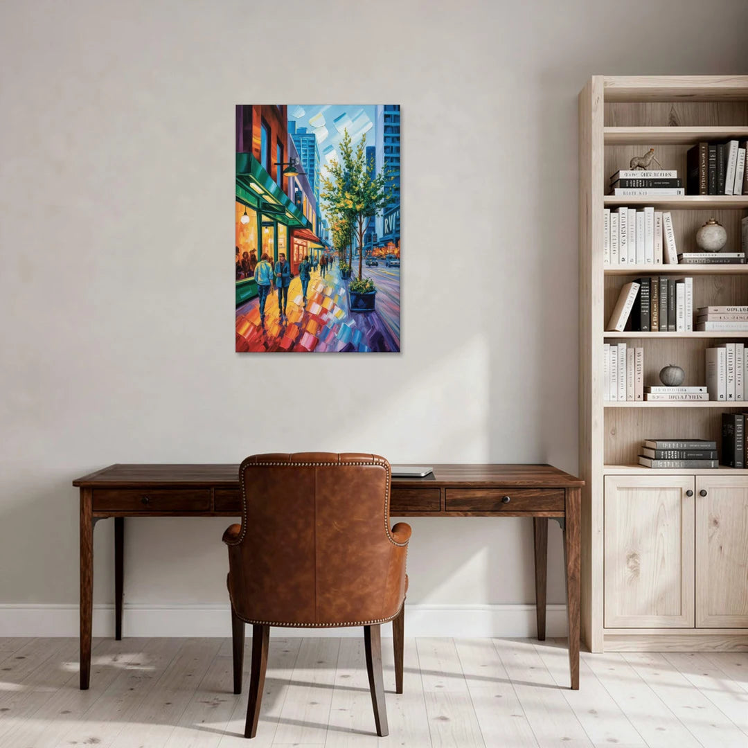 Robson Street Vancouver - Canvas Wall Art - Office - 24x36