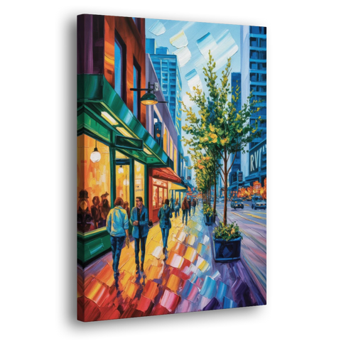 Robson Street Vancouver - Canvas Wall Art - Side