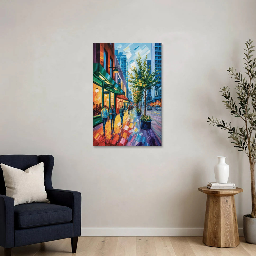 Robson Street Vancouver - Canvas Wall Art - Sofa - 24x36
