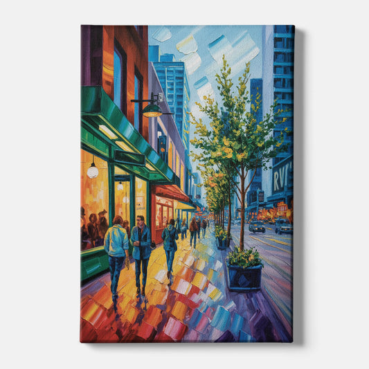 Robson Street Vancouver - Canvas Wall Art